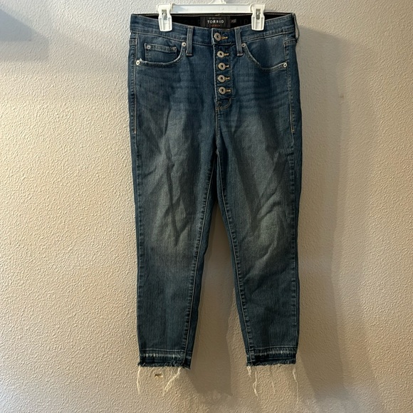 torrid Denim - Torrid sky high skinny crop button fly pants size 10